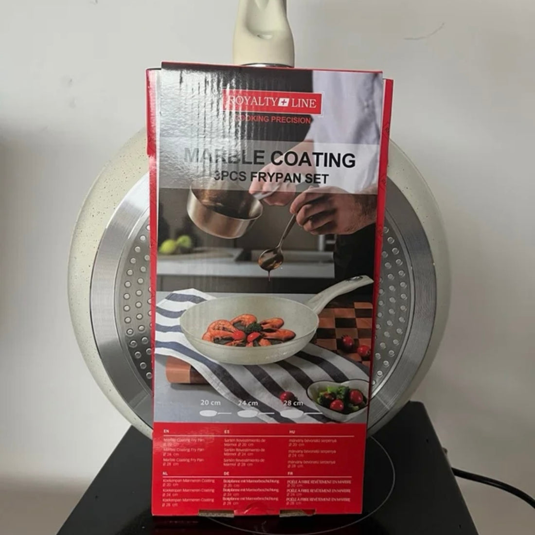 Set 3 tigai cu invelis de marmura Royalty Line, beige