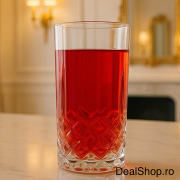 Set 6 Pahare Sticlă Kaveh 330 ml – Design Elegant, Ideal pentru Apă, Suc sau Cocktail