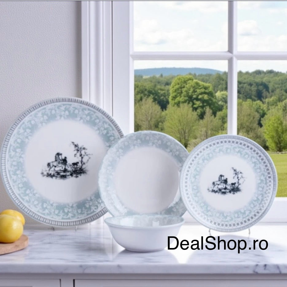 Serviciu de masa din porțelan Blue Damask 24 piese 6 persoane 06