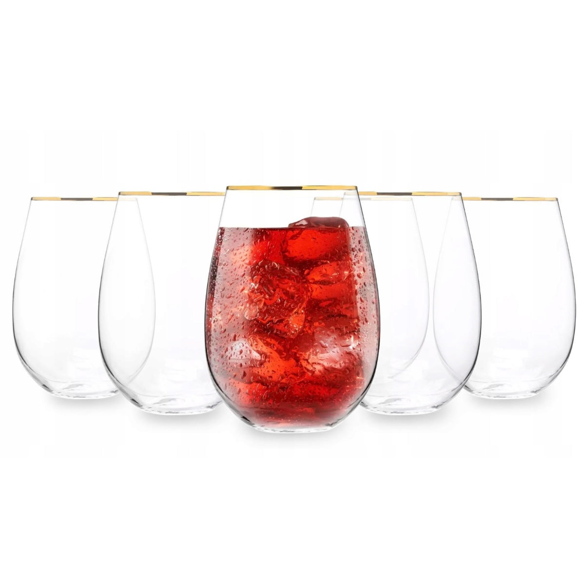 Set 6 Pahare Amber Gold 350 ml – Margine Auriu, Sticlă Premium Eleganță