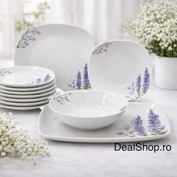 Serviciu de masa Portelan 20 piese ,pentru 6 persoane ,model Lavandă TL173-5