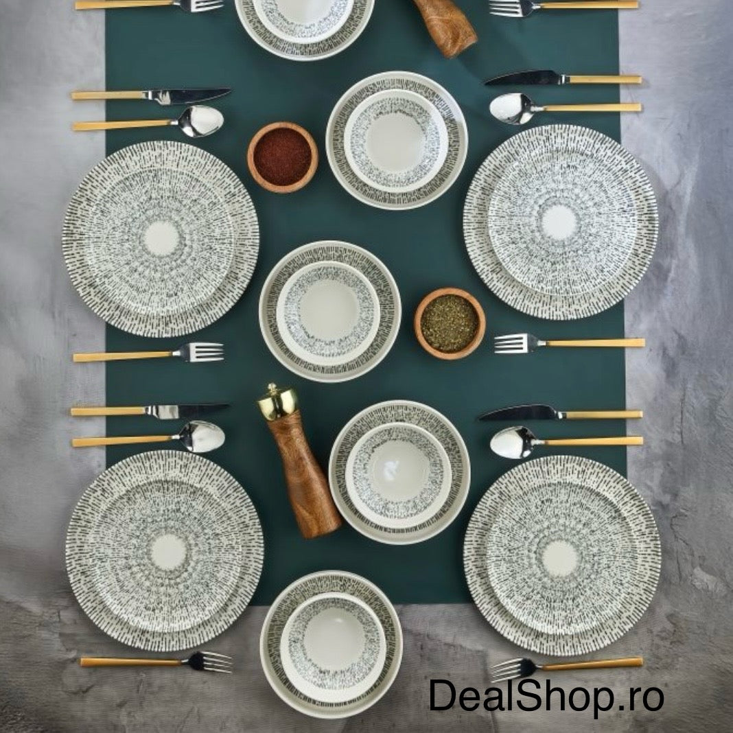 Serviciu de masa din portelan Eclipse 24 piese pentru 6 persoane design modern si elegant 261