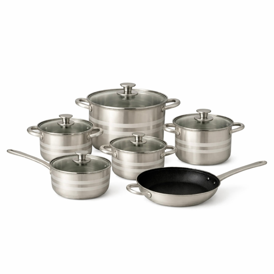 Set oale inox 12 piese cu fund triplu stratificat, pentru toate sursele de caldura SWO3A