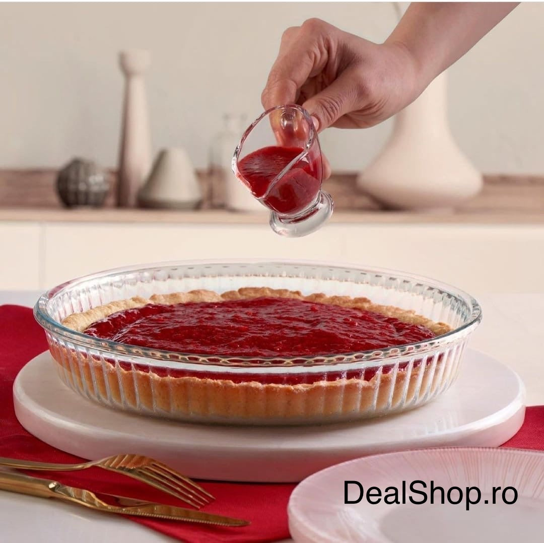 Vas Yena Rotund Borcam 2.95 L, Ø 32 cm, Sticlă Termorezistentă pentru cuptor,59014