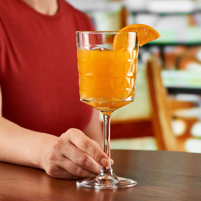 Set 4 Pahare Estrella 340 ml – Sticlă elegantă cu picior, design geometric pentru vin, apă sau cocktail