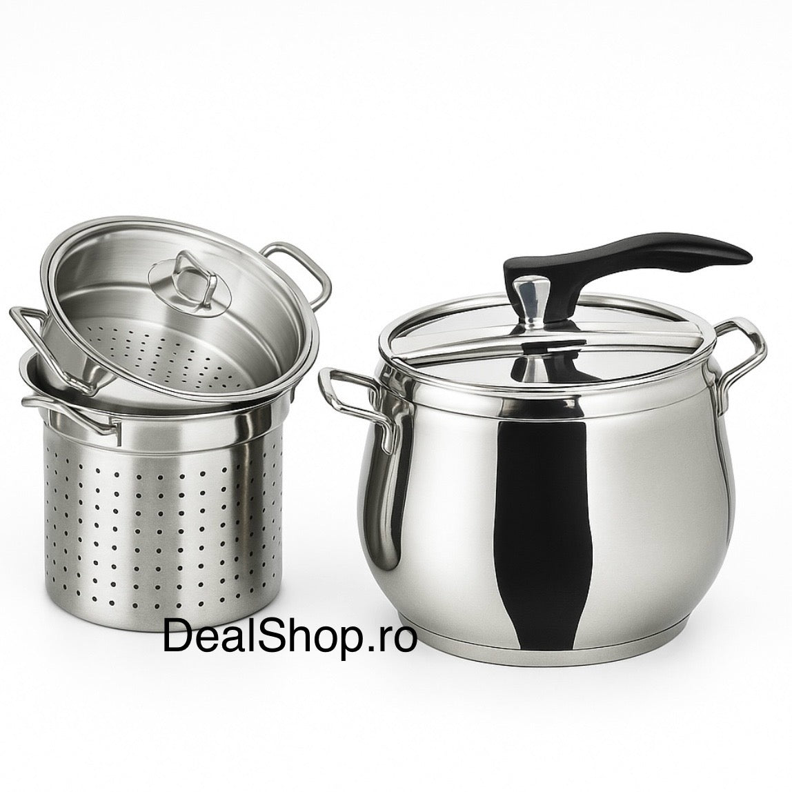 Oală sub presiune 5 în 1 din inox, 7L, cu capac și coș aburi, Ø22cm, Inducție