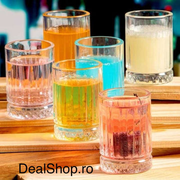 Set 6 pahare shot Glasya Lines 65 ml