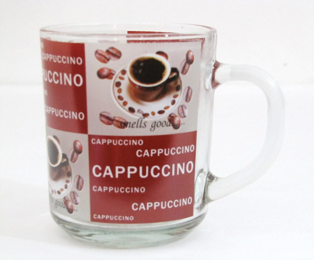Set 6 cani capuccino  Coffe din sticla transparenta 200 ml