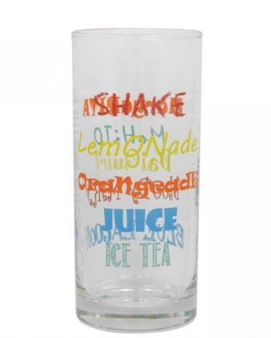 Set 6 pahare din sticlă colorate 270 ml pentru Suc, Apă, Cocktailuri și Ice Tea