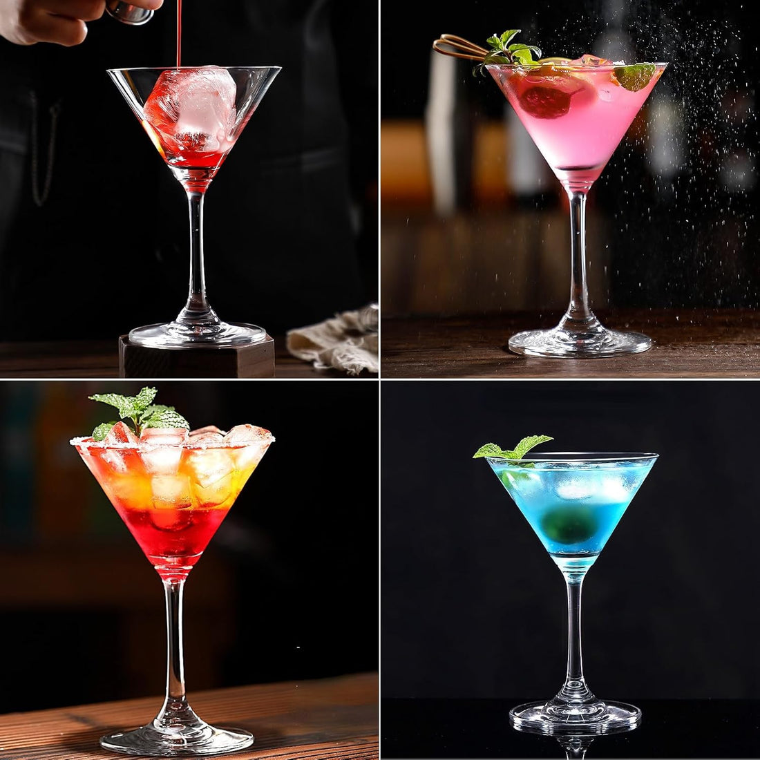 Set 12 Pahare Cocktail Lav Misket 175 ml din Sticlă Transparentă