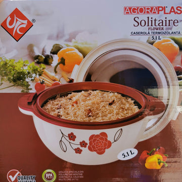 Caserola termoizolanta cu capac 5,1 litri model floral terasa piscina evenimente