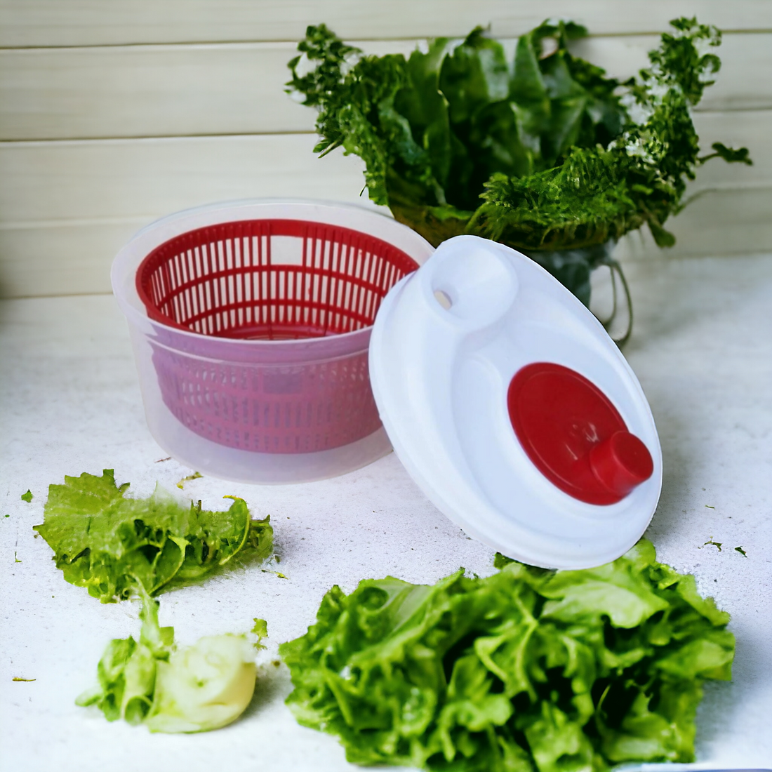 Uscator salata si verdețuri cu centrifuga 4,5 Litri, Rosu