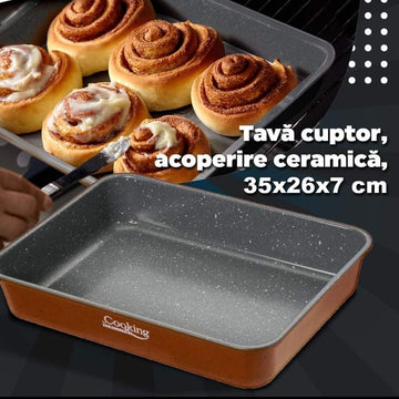 Tavă pentru Cuptor cu Acoperire Ceramică Cooking by Heinner 35x26x7 cm - Coacere Uniformă și Sănătoasă