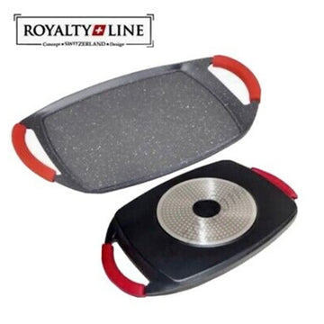 Plita tigaie gratar antiaderenta cu manere detasabile 47 x 29 cm Ideala pentru Inductie Royalty Line