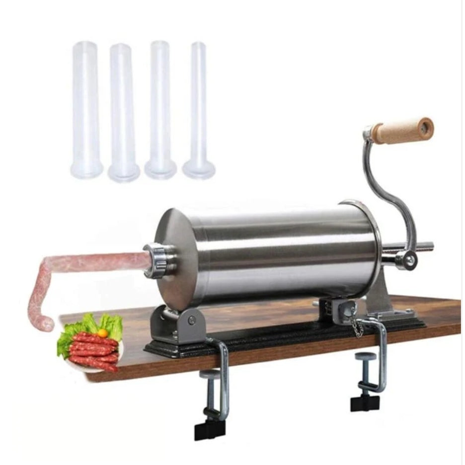 Aparat de umplut carnati orizontal carnatar masina de carnati inox 2,5 kg 4 palnii incluse Vanessa