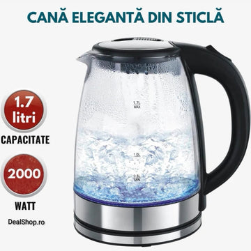 Fierbator electric din sticla 1.7 litri Royalty Line, 2200W