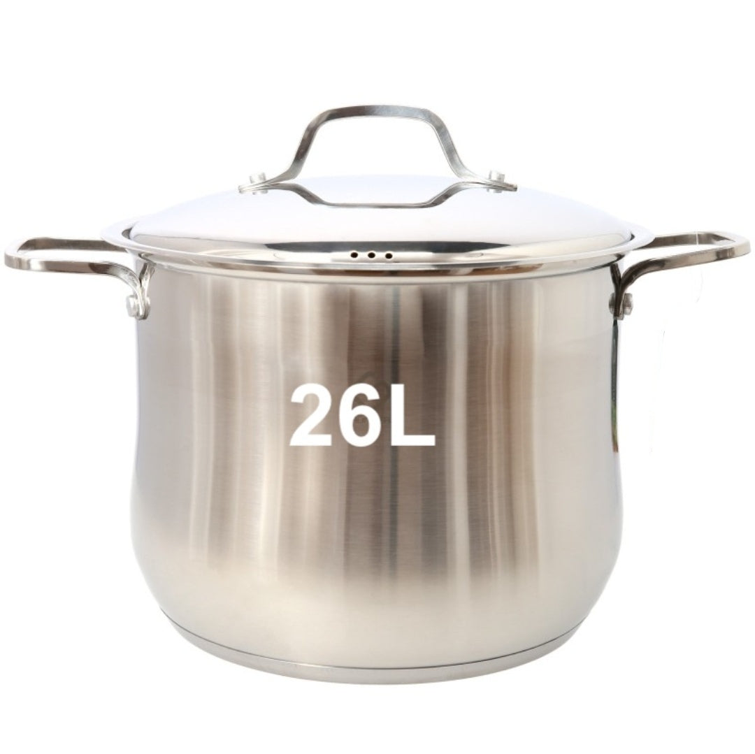 Oala inox 26 litri cu capac sticla 36 x 27 cm Bachmayer BM-3627