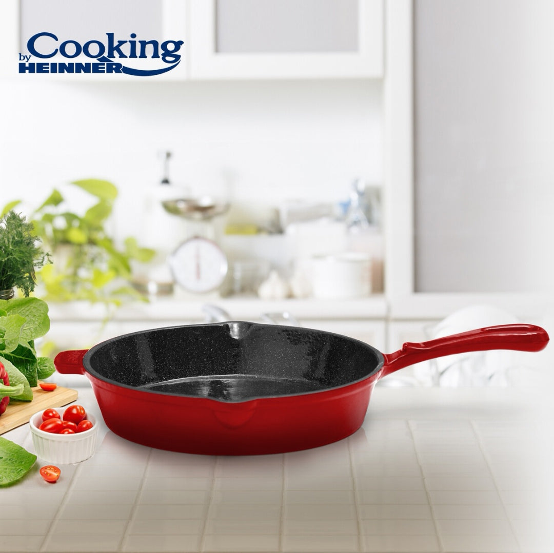 Tigaie fonta emailata 26 X 5 cm Red Line Cooking by Heinener T26 gateste sanatos traditional