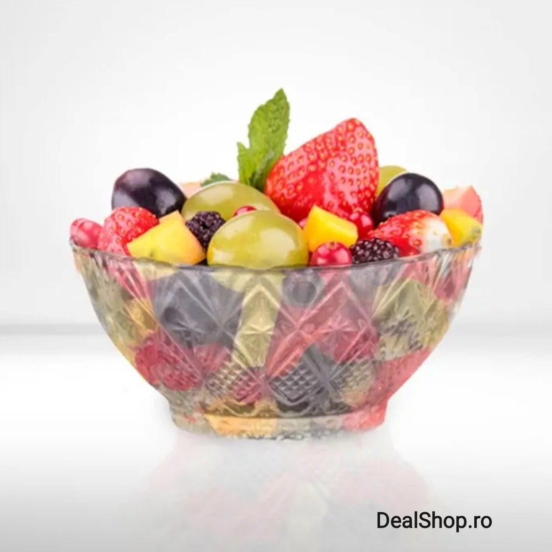 Set 6 Boluri din Sticla 250 ml Gold Glass transparent 12 cm
