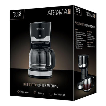 Cafetiera filtru cafea Aroma Teesa, 1.5 litri 1000 W Negru Argintiu