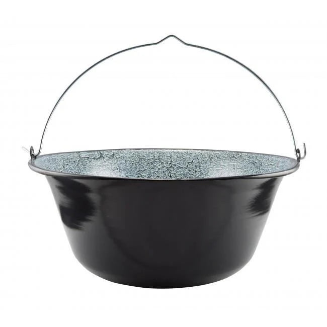 Ceaun 16 litri emailat cu toarta de sarma diametru 42,7 cm Negru gradina terasa