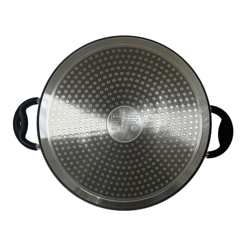 Cratita cu Capac 4,2 litri Invelis  Marmura Royalty Line Negru