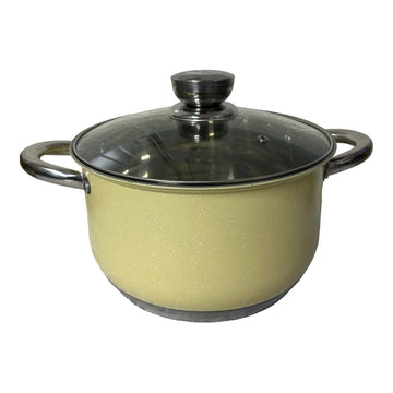 Cratita Premium Royalty Line Crem 6,5 litri Inox cu fund multistrat și capac din sticla gătit rapid, elegant și sanatos