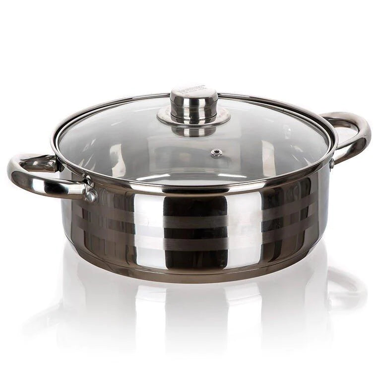Cratita 5,8 litri inox fund multistrat cu capac de sticla Royalty Line RL-SP6-SP7 GATESTE SANATOS