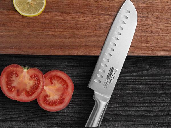 Cutit Bucatarie Profesional Santoku 18 cm otel inoxidabil BRIO METALLICA