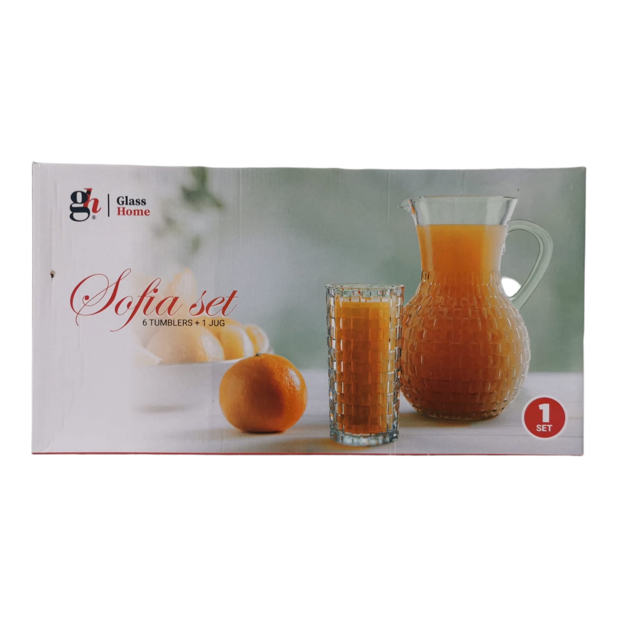 Set 6 Pahare Diamond cu Carafa pentru Suc si Apa