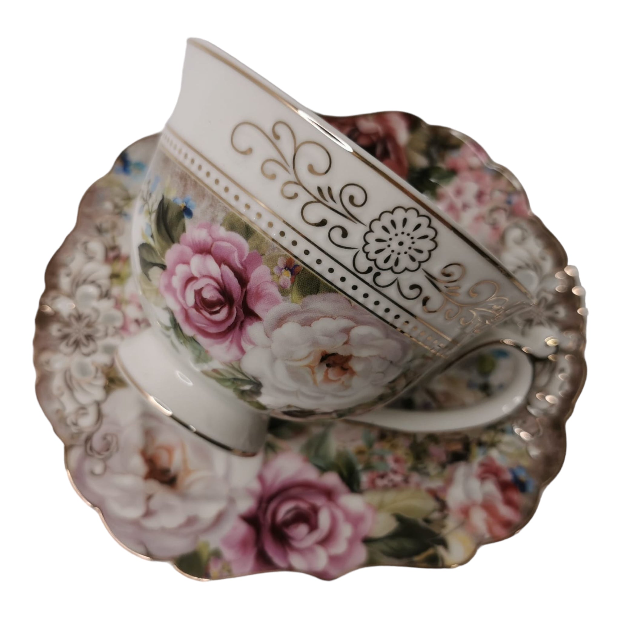 Set 6 cesti cu 6 farfurioare si zaharnita Malooki, Luxury Collection 7514