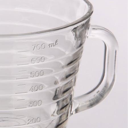 Latiera gradata din Sticla, pentru spumare lapte, cappuccino, tip ulcior barista cu maner, 700 ml