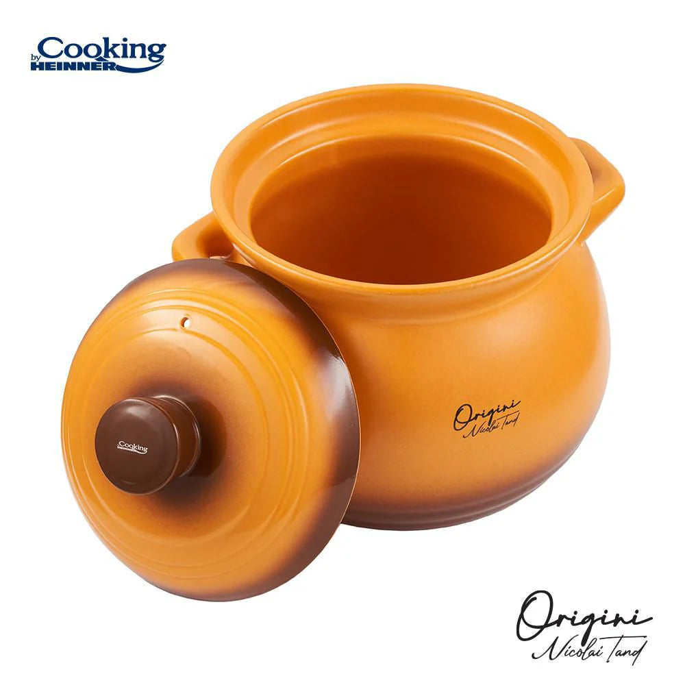 Oala 3 litri ceramica cu capac Cooking by Heinner  RECOMANDAT de Chef Nicolai Tand, 14,5 x 16 cm