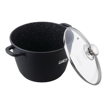 Oala 10 litri invelis de marmura  capac de sticla Cooking by Heinner Performanta si Eleganta în Bucatarie