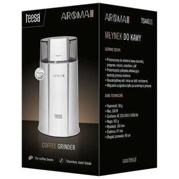 Rasnita cafea TEESA TSA4011 Aroma G10, 160 W, capacitate 50 g, alb