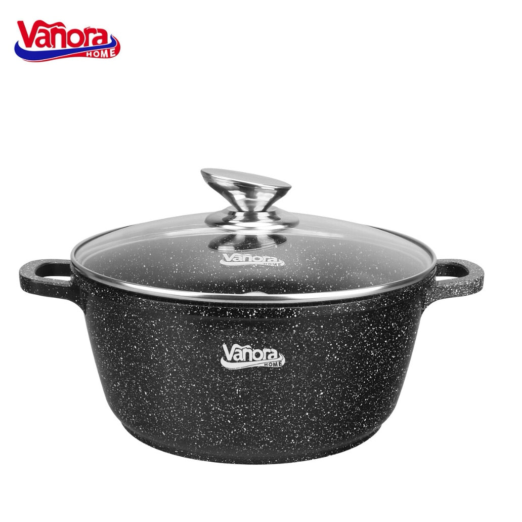 Oala 7.6 litri acoperire ceramică Classic Vanora 28x12.5 cm negru GATESTE SANATOS