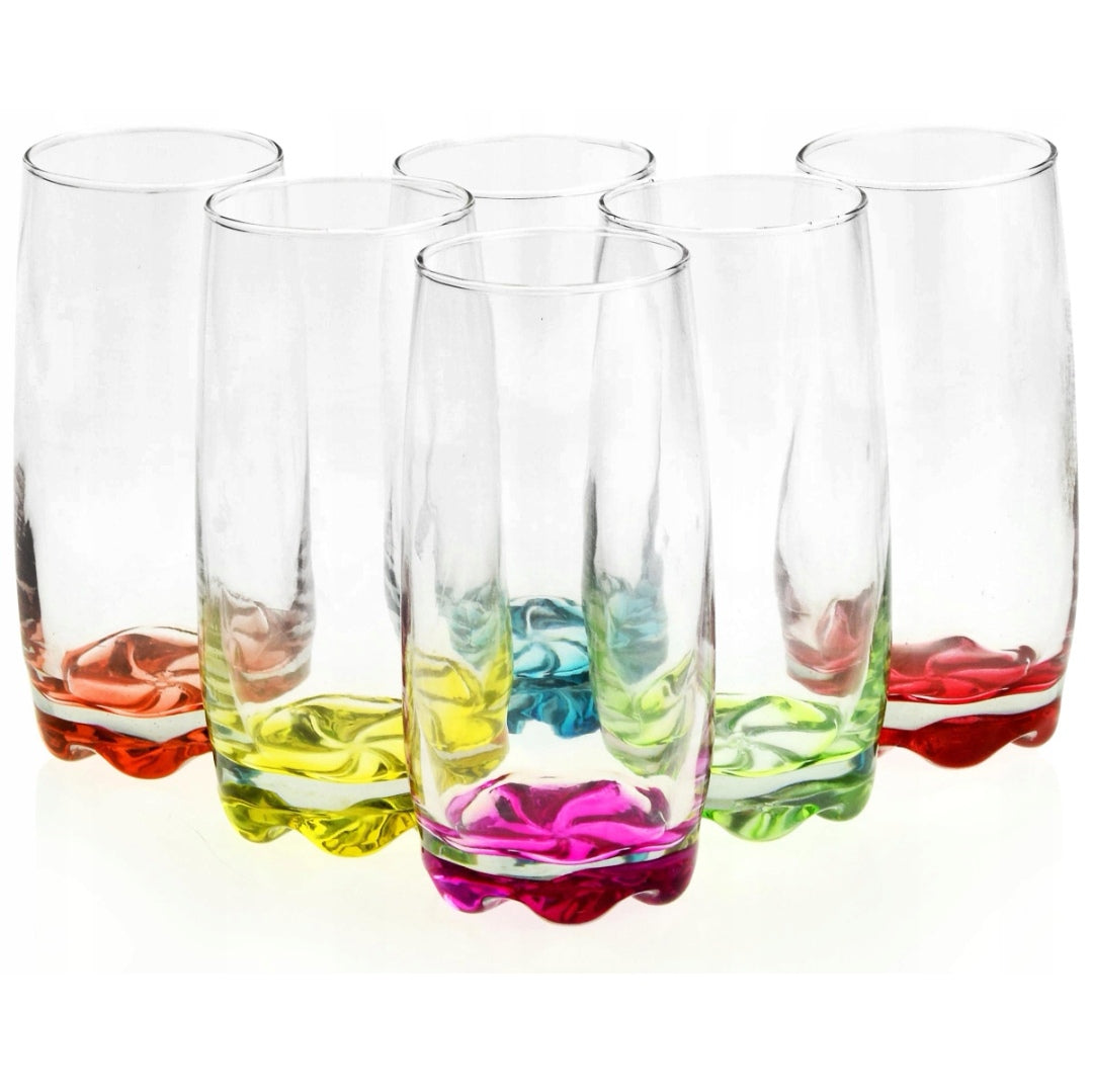 Set 12 Pahare Colorate din Sticla Coral Adora 390 ml – Eleganta și Culoare pt  Evenimente CADOUL perfect