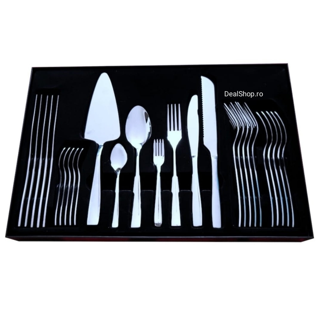 Set Tacamuri din Inox, Malooki Luxury Collection 32 Piese pentru 6 Persoane