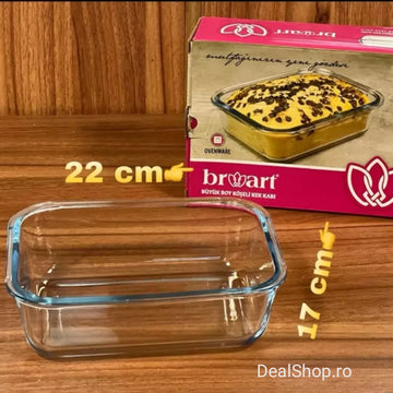 Vas yena termorezistent 1,52 litri Broart 22 x 16,5 x 6,5 cm 46352