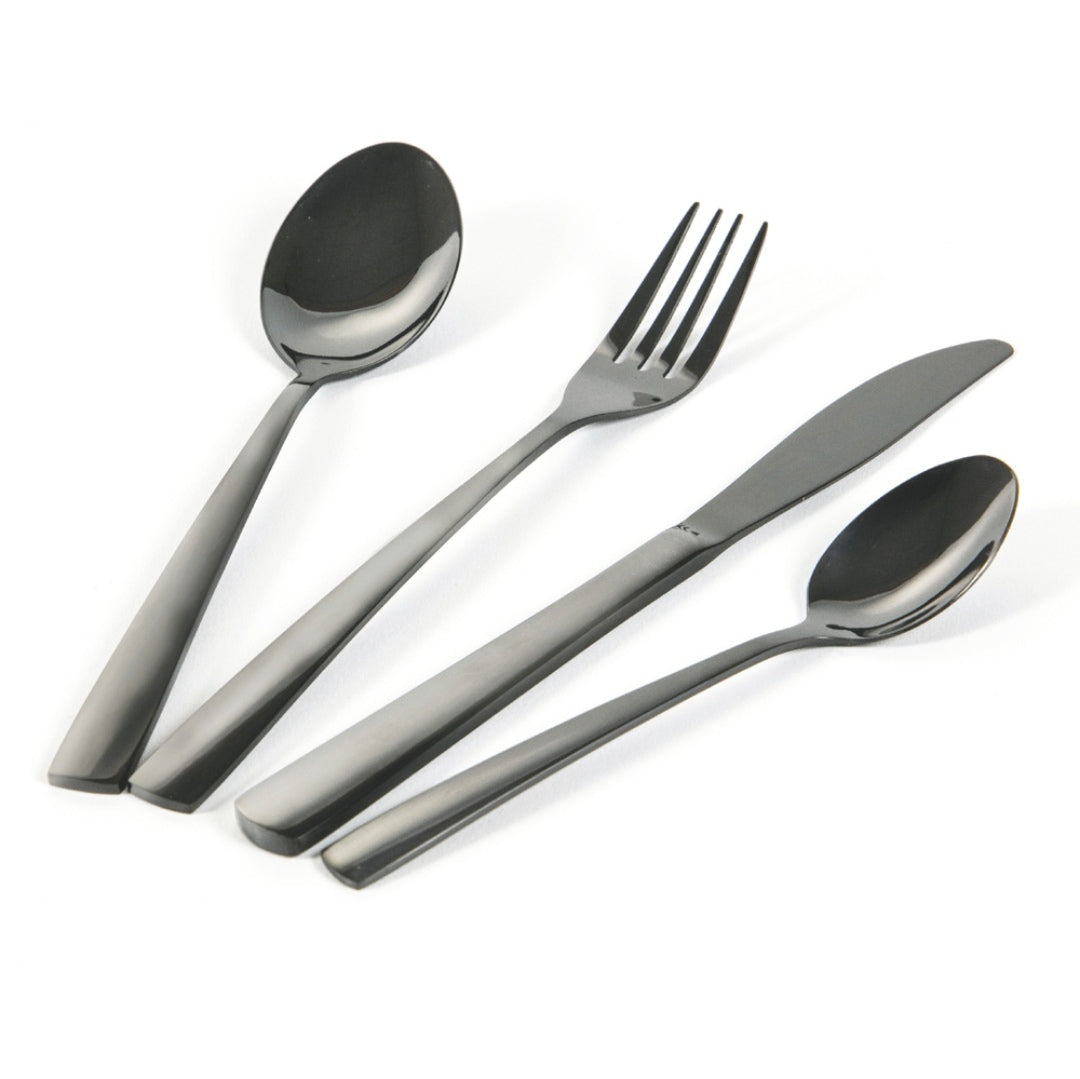 Set Tacamuri Inox 24 Piese, pentru 6 persoane Negru Malooki