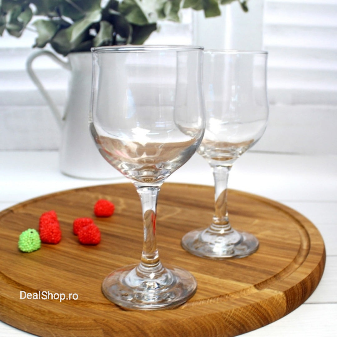 Set 6 pahare din sticla pentru vin, Pasabahce Tulipe, 240 ml terasa piscina evenimente