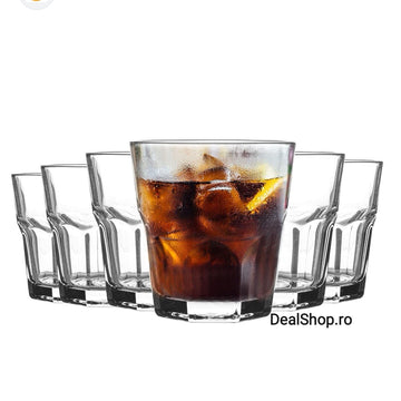 Set 12 pahare din Sticla Cockteil Uniglass 270 ml petreceri in curte pe terasa