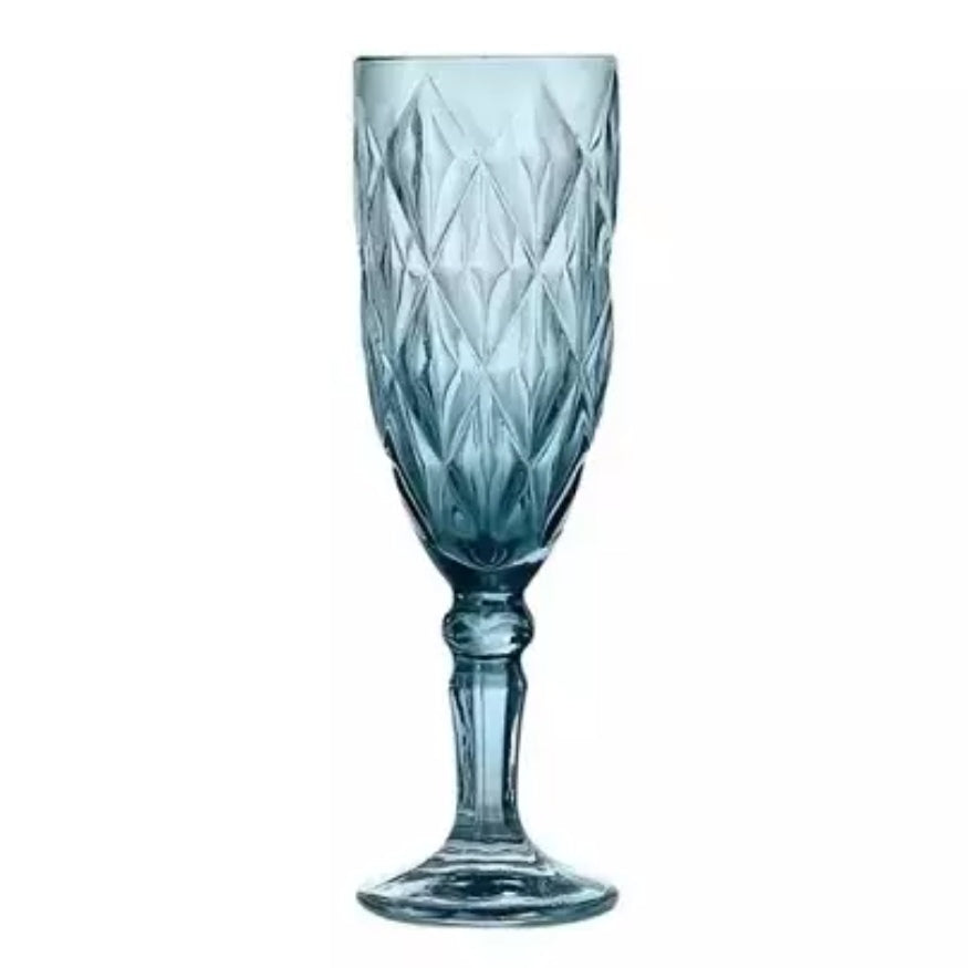 Set de 12 pahare pentru sampanie, 165 ml blue Eleganta pt Terasa și Evenimente CADOUL PERFECT
