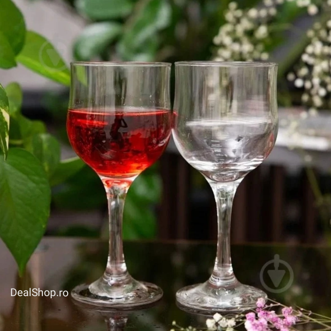 Set 6 pahare din sticla pentru vin, Pasabahce Tulipe, 240 ml