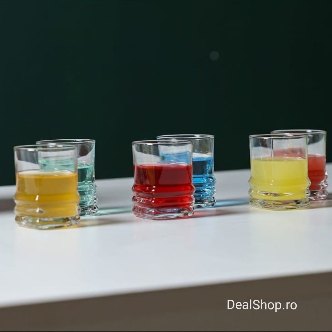Set 12 pahare sticla pentru tuica  lichior Lav Elegan 80 ml