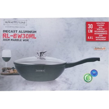 Tigaie Wok Marmorata 4.4 litri cu capac 30 cm RLBW30ML Royalty Line