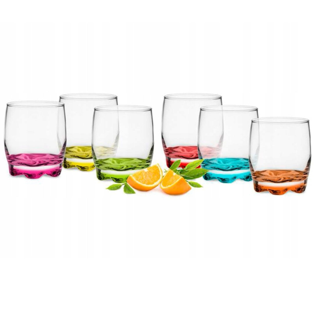 Set 6 pahare sticla color 290 ml Ideale pt terasa piscina sau evenimente CADOUL PERFECT