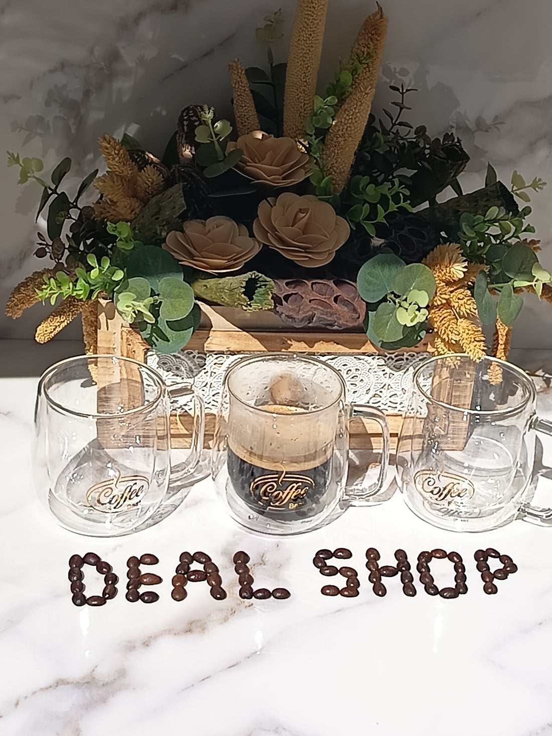 Set 4 Cești Cafea Termorezistente 250 ml Caffe Latte & Latte Macchiato coffe CADOUL PERFECT