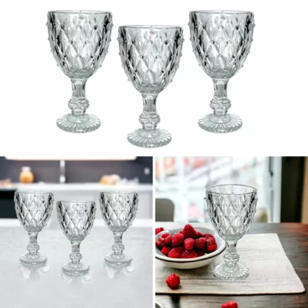 Set 12 pahare cu Picior din Sticla 200 ml Tiffany Ideale pt terasa sau evenimente