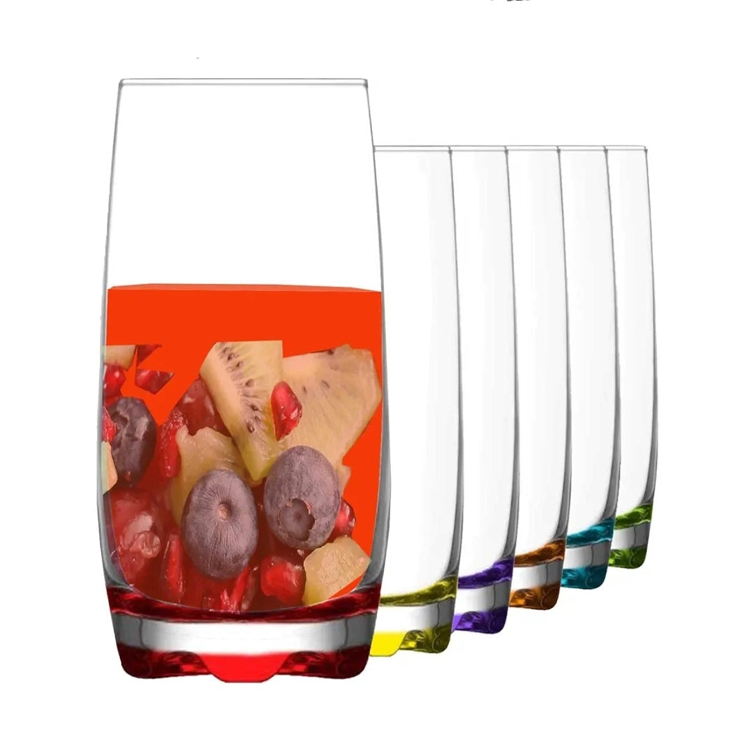Set 6 pahare sticla color coral Adora 390 ml Eleganță și Versatilitate terasa evenimente